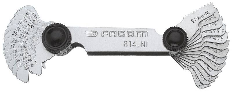 F/814.NI WZORZEC GWINTÓW 60" I.S.O. 0,25-7.0 25 KLINÓW