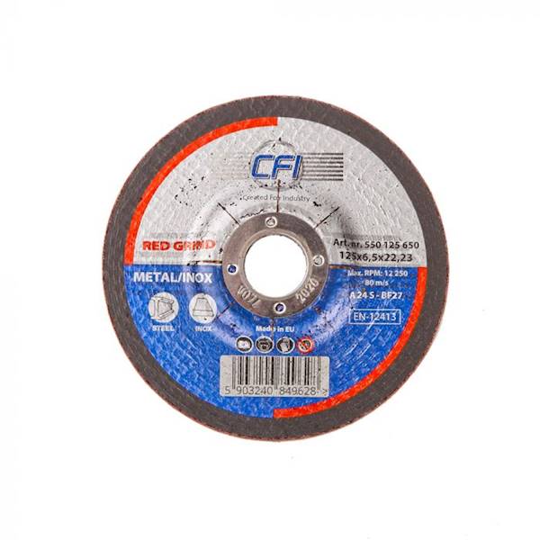 CFI 550125650 TARCZA DO SZLIFOWANIA 125x6.5x22,2MM RED GRIND METAL/INOX