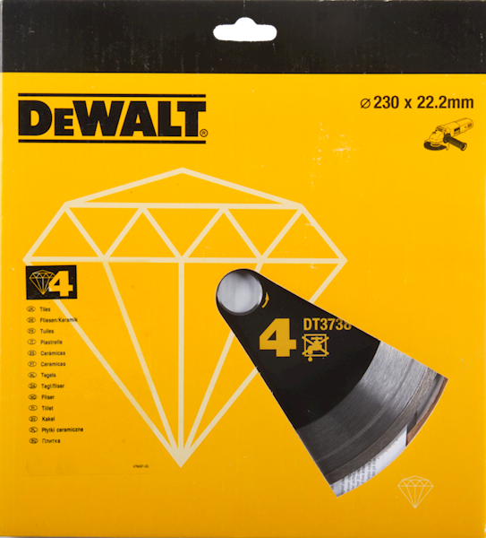 DW/DT3738-XJ TARCZA DIAMENTOWA DO PŁYTEK 230X22.2 GR. 2.1