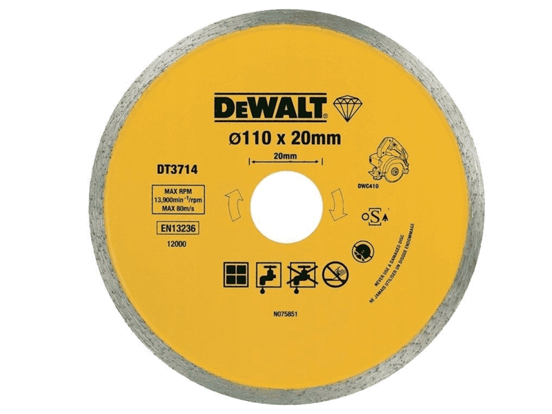 DW/DT3714-QZ TARCZA DIAMENTOWA DO CIĘCIA PŁYTEK 110MMX1,5X20MM