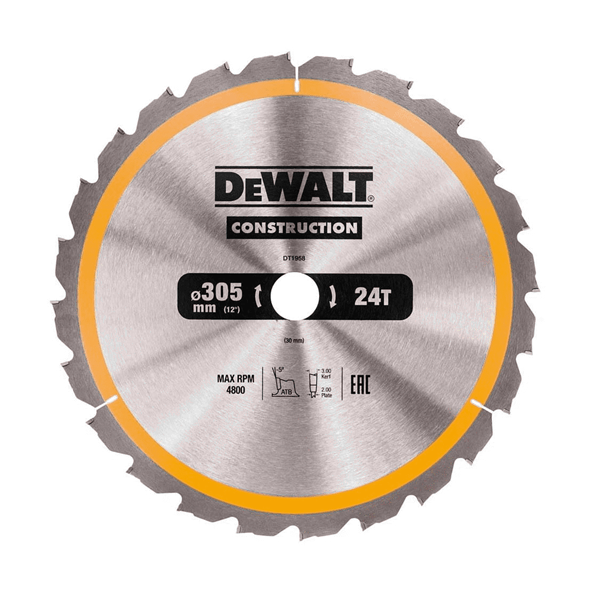 DW/DT1958-QZ TARCZA 305X30MM 24T DO PILAREK RĘCZNYCH /DREWNO, BUDOWLANA/