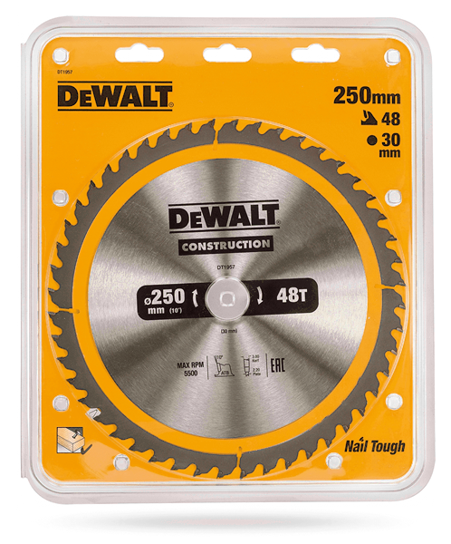 DW/DT1957-QZ TARCZA DO CIĘCIA DREWNA 250X30MM 48T DO PILAREK STACJONARNYCH