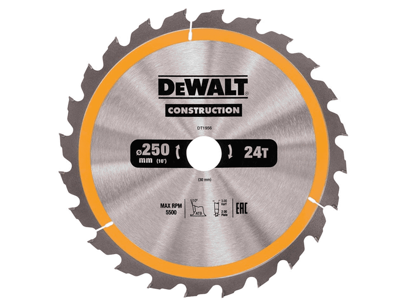 DW/DT1956-QZ TARCZA DO CIĘCIA DREWNA  250X30MM 24T DO PILAREK STACJONARNYCH