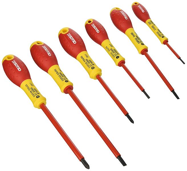 E160910 ZESTAW WKRĘTAKÓW IZOLOWANYCH 100V 6 SZTUK, PŁASKIE+KRZYŻOWE