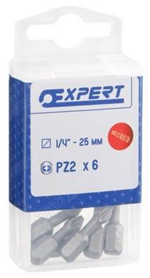 E113632 KOŃCÓWKI DO DOKRĘCANIA 1/4 PZ2 X 25MM 6SZT