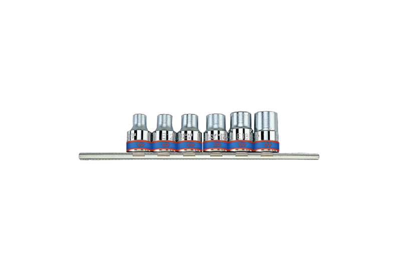 PROMOCJA-ZESTAW NASADEK GWIAZDKOWYCH 1/2" 6cz. KRÓTKIE E10 - E20, SZYNA  