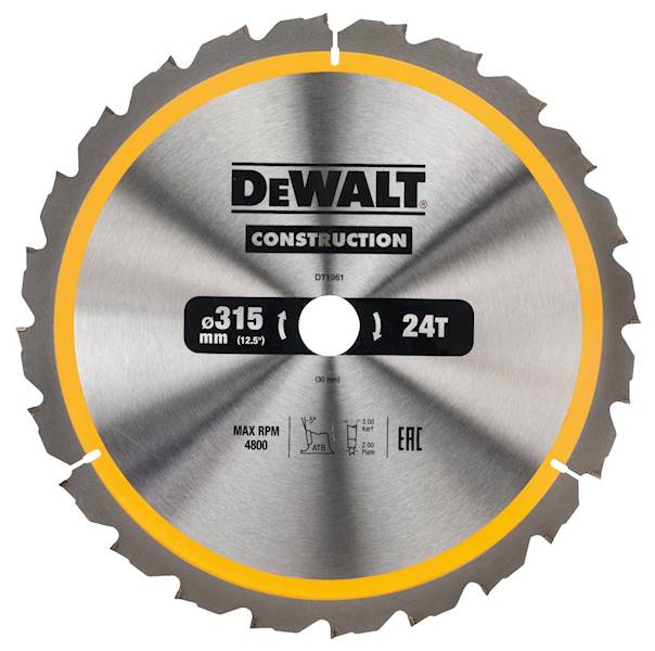 DW/DT1961-QZ TARCZA DO CIĘCIA DREWNA 315X30MMX24T