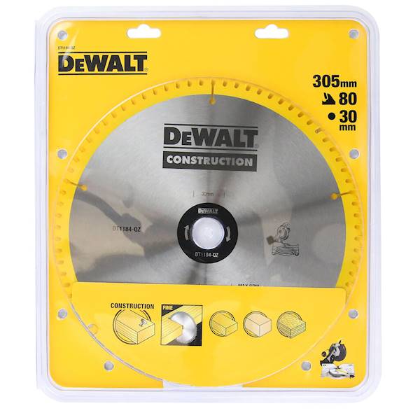 DW/DT1184-QZ TARCZA DO CIĘCIA DREWNA 305X30MM 80T