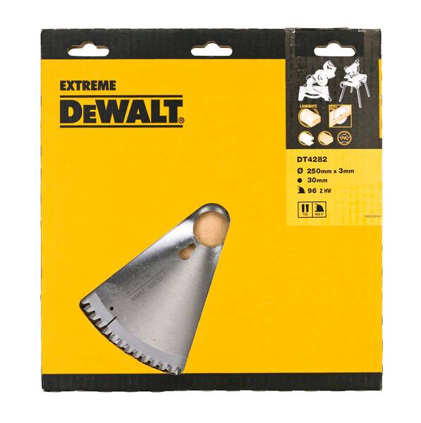 DT4282-QZ PIŁA TARCZOWA 250X30MM 96 ZĘBÓW , LAMINAT, ALUMINIUM, TWORZYWO, PILARKI STACJONARNE