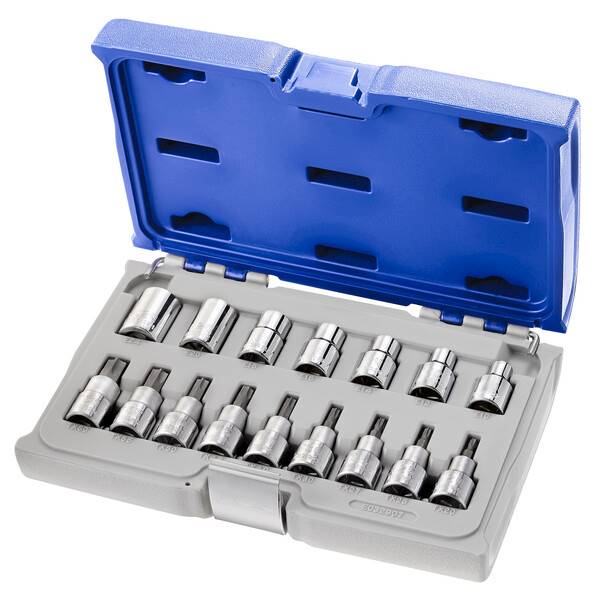 ZESTAW 16 NARZĘDZI NASADOWYCH 1/2 TORX T20-T60 TORX E E10-E24