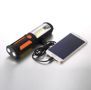 LATARKA COB LED+ 5LED + ŁADOWARKA SIECIOWA