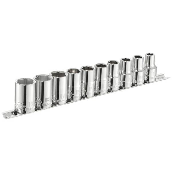 ZESTAW NASADEK 1/2, KRÓTKIE 6-KĄT 9-19MM 10 CZ.