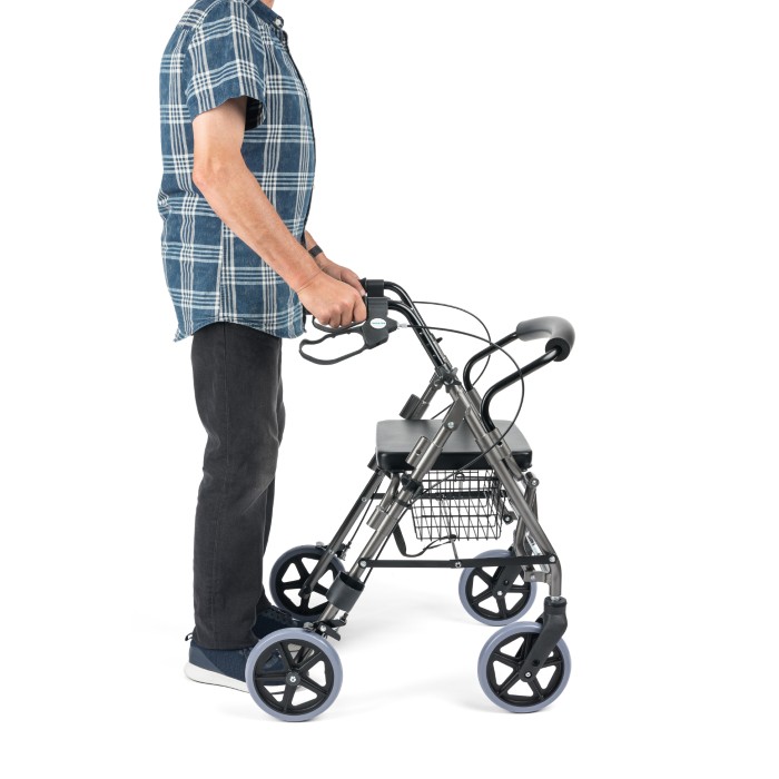 NFZ - Podpórka czterokołowa aluminiowa z podparciem na nogi TGR-R RA 888