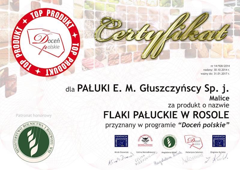 Flaki pałuckie wołowe w rosole 800g