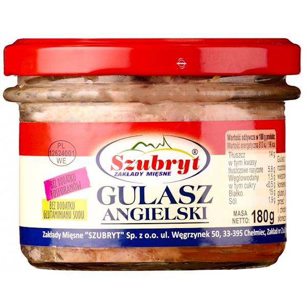 Gulasz angielski Słoik 180 g Szubryt