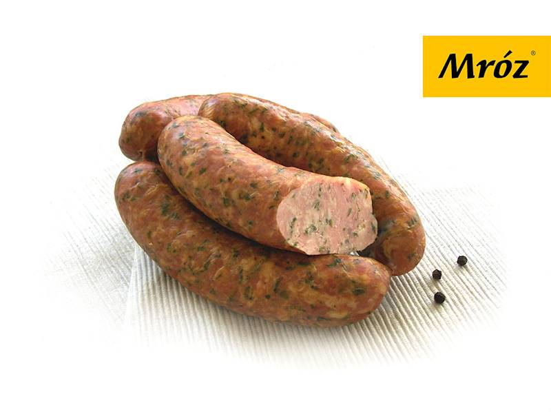 Kiełbasa z czosnkiem niedźwiedzim Mróz