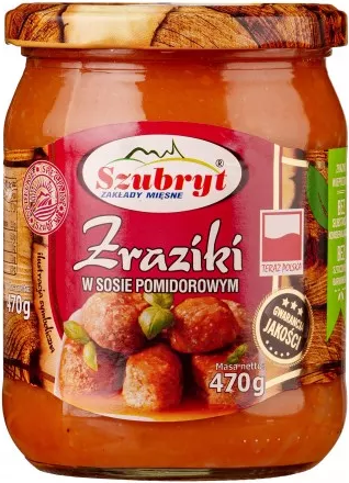 Zraziki w sosie pomidorowym 470 g Szubryt