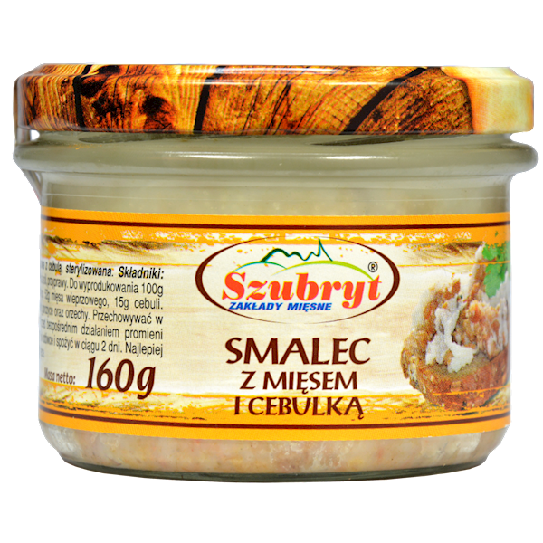 Smalec z mięsem i cebulką 160 g Szubryt