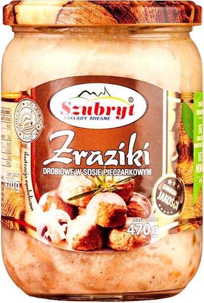 Zraziki drobiowe w sosie pieczarkowym 470 g Szubryt
