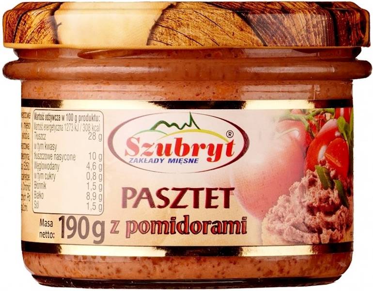 Pasztet z pomidorami Szubryt 190g