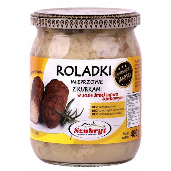 Roladki z kurkami w sosie śmietanowo-kurkowym 480 g Szubryt