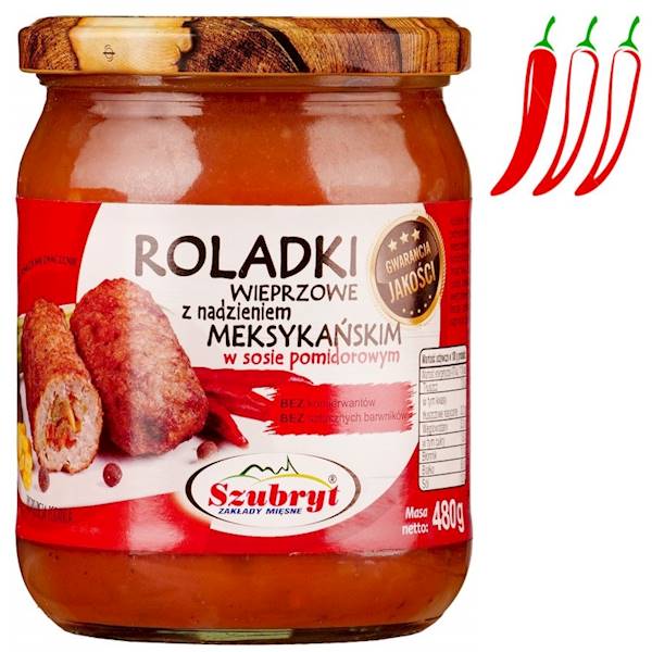 Roladki z nadzieniem meksykańskim w sosie pomidorowym [480g] Szubryt