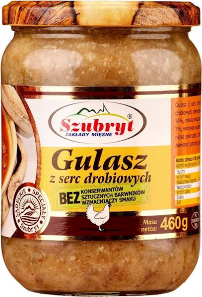 Gulasz z serc drobiowych 460 g Szubryt