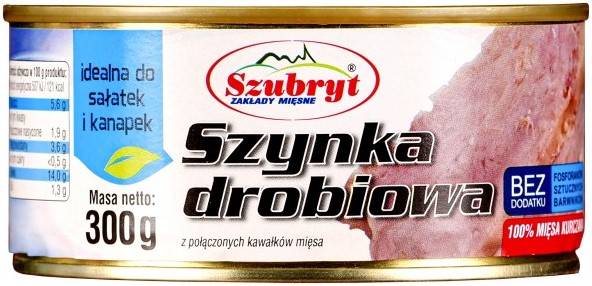 Szynka drobiowa w puszce 300 g Szubryt