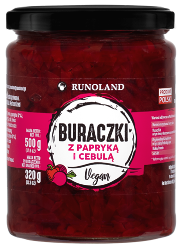 Buraczki z papryką i cebulą 500g Vegan Runoland