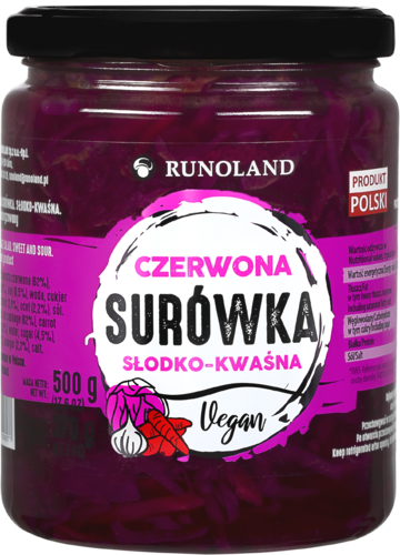 Surówka CZERWONA Słodko-Kwaśna 480g Runoland