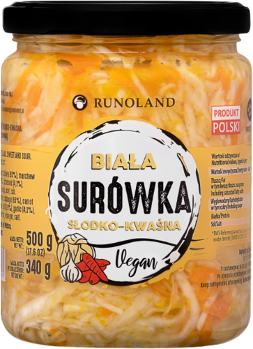 Surówka BIAŁA Słodko-Kwaśna 480g Vegan Runoland