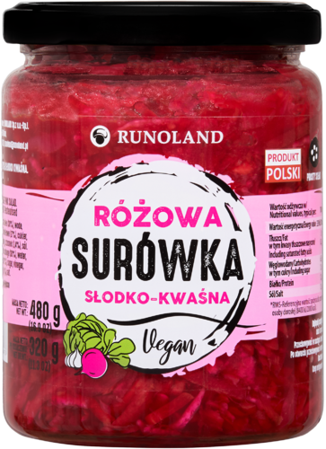 Surówka RÓŻOWA Słodko-Kwaśna 480g Runoland