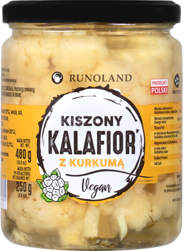 Kalafior z kurkumą kiszony 480g Vegan Runoland