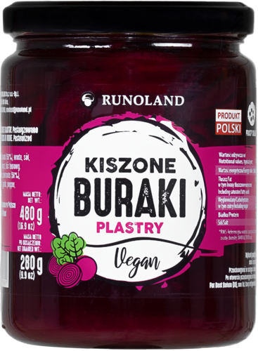 Buraki plastry kiszone 480 g Vegan Runoland