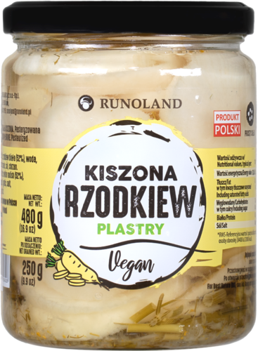 Rzodkiew BIAŁA kiszona plastry 480g Runoland