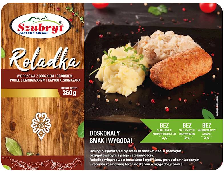 Roladka z PUREE i kapustą TACKA (z boczkiem i ogórkiem)
