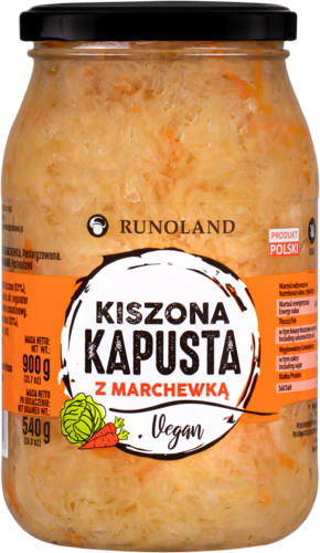 Kapusta kiszona z MARCHEWKĄ 900 g/540 g Runoland