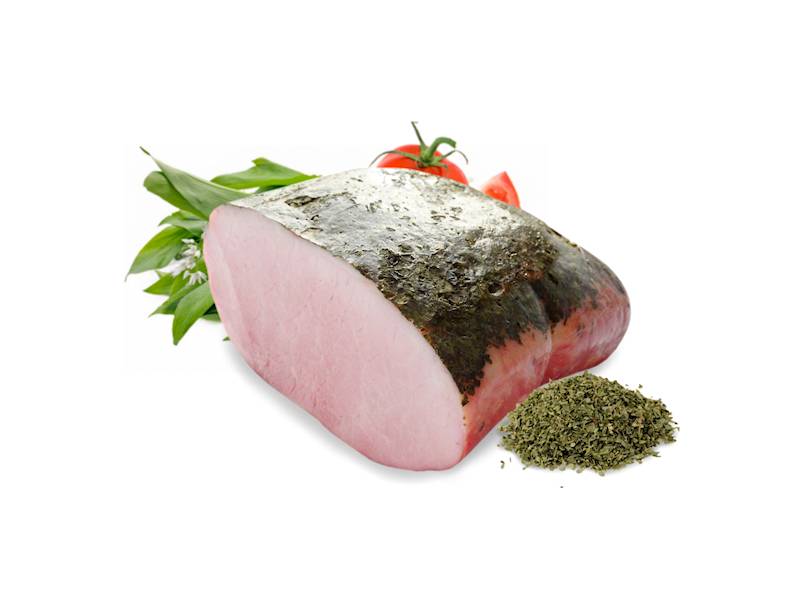 Szynka z czosnkiem niedźwiedzim 350 g porcja Mróz 