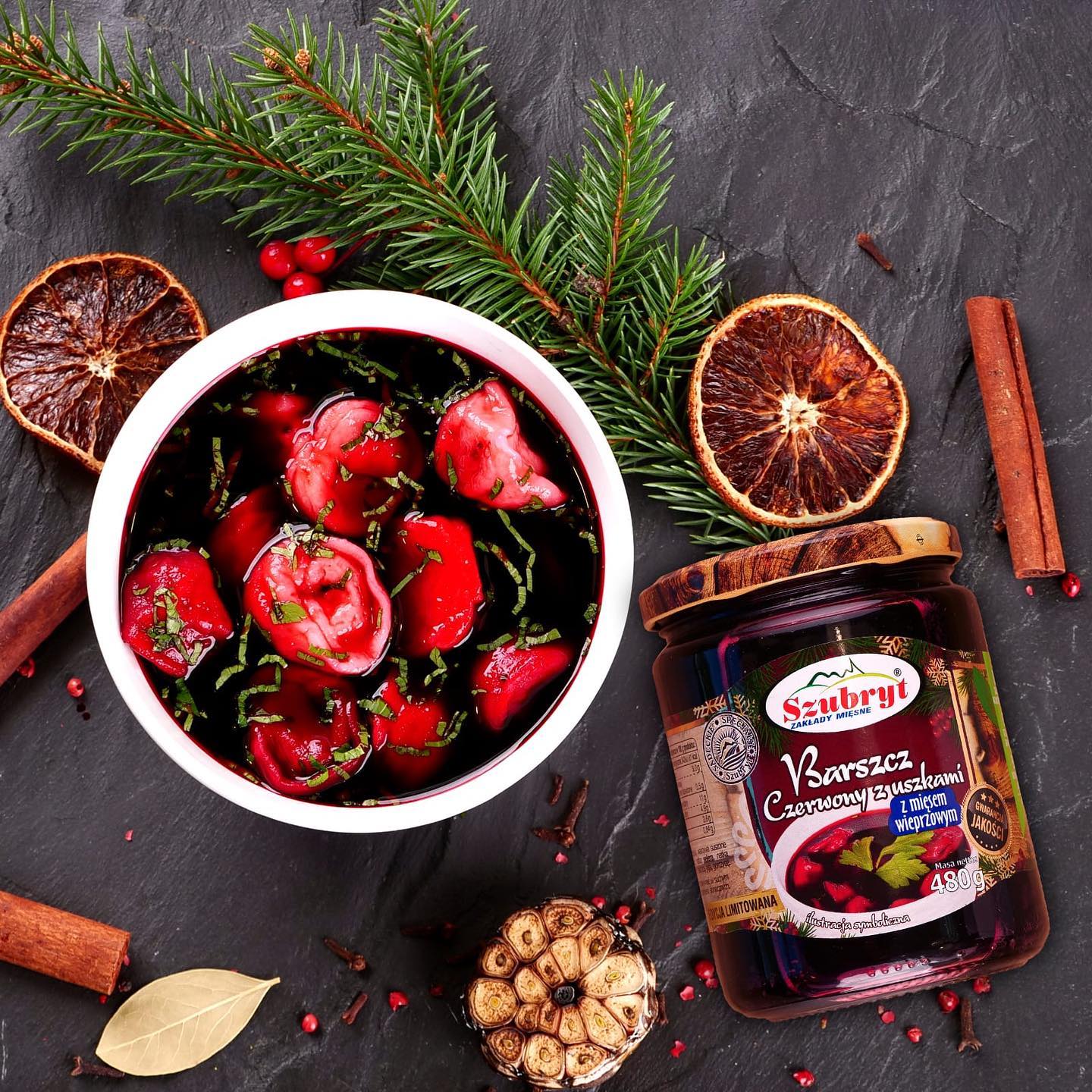 Barszcz czerw. z uszkami z MIĘSEM  Szubryt