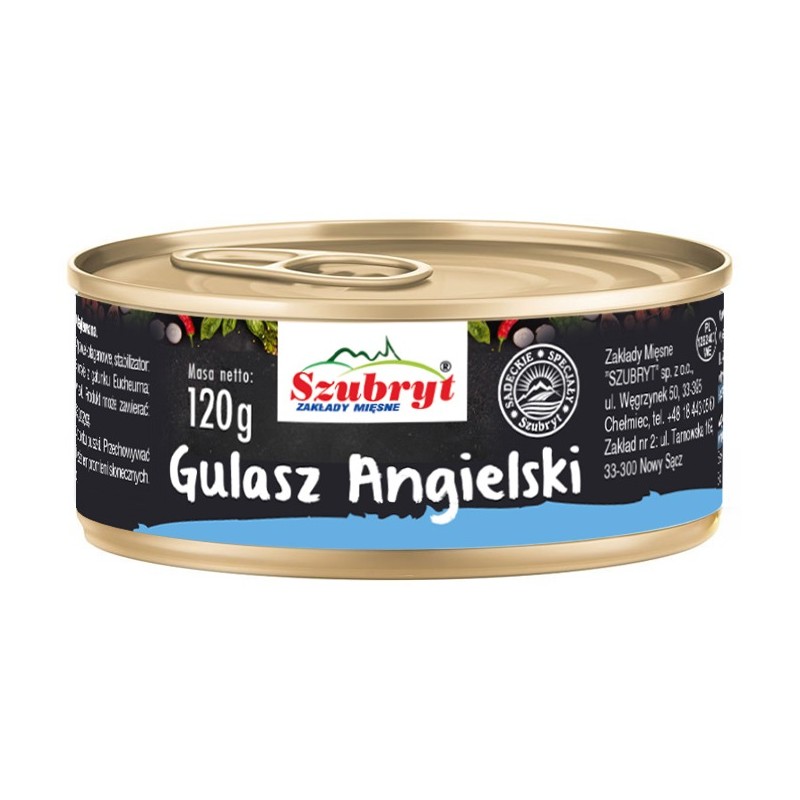 Gulasz angielski 120 g puszka Szubryt