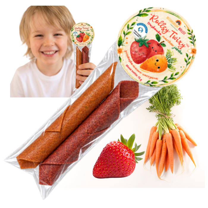 Witaminowe rollsy twiksy marchewka i truskawka 15 g (EAN 5904024000334)