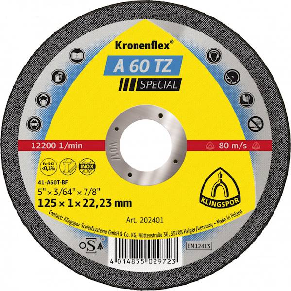125 X 1,0 KLINGSPOR INOX A60TZ SPECIAL