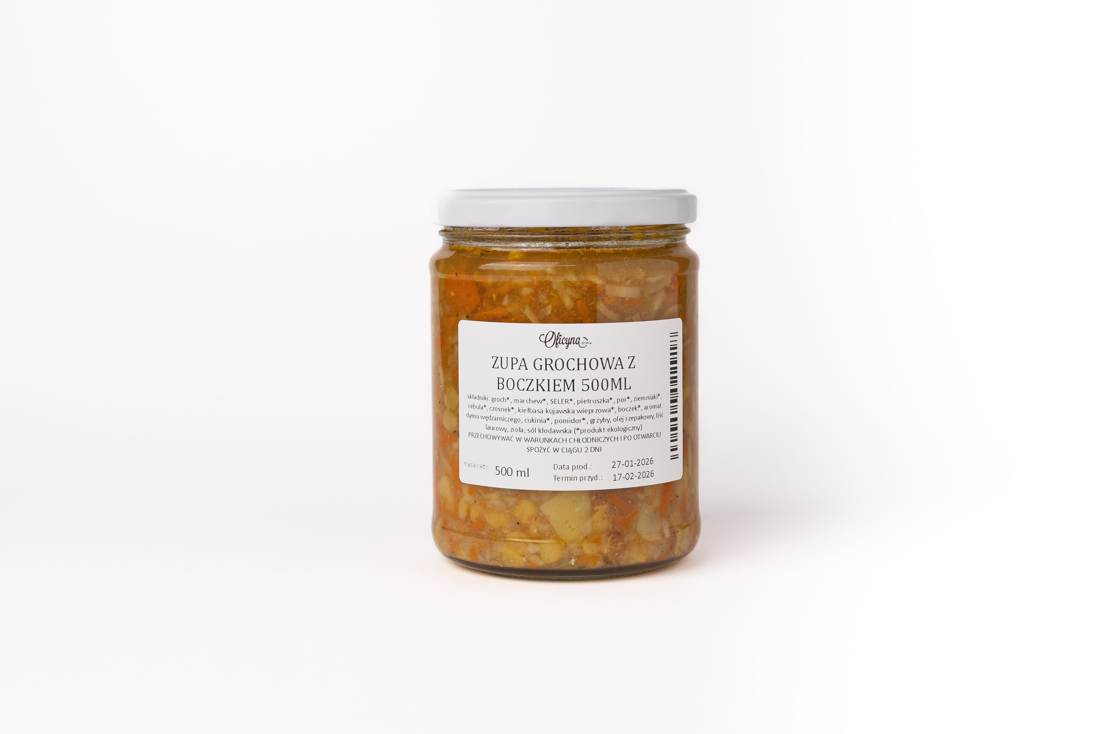 ZUPA GROCHOWA Z BOCZKIEM 500ML