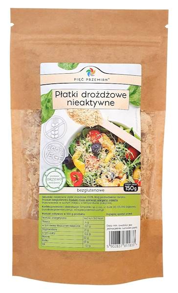 PŁATKI DROŻDŻOWE NIEAKTYWNE BEZGL 150G PIĘĆ PRZEMIAN
