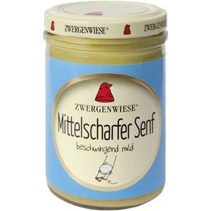 MUSZTARDA ŚREDNIO OSTRA BEZGLUTENOWA BIO 160 ml ZWERGENWIESE