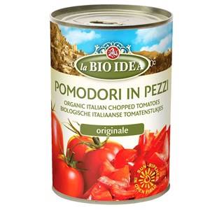 POMIDORY KROJONE BES SKÓRY PUSZKA BIO 400G LA BIO IDEA