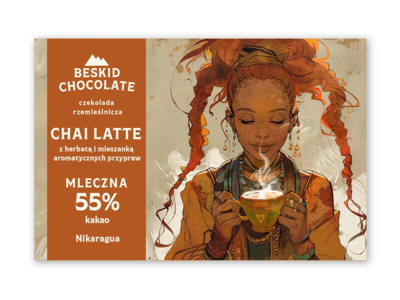 CZEKOLADA MLECZNA 55% CHAI LATTE 70 G BESKID CHOCOLATE