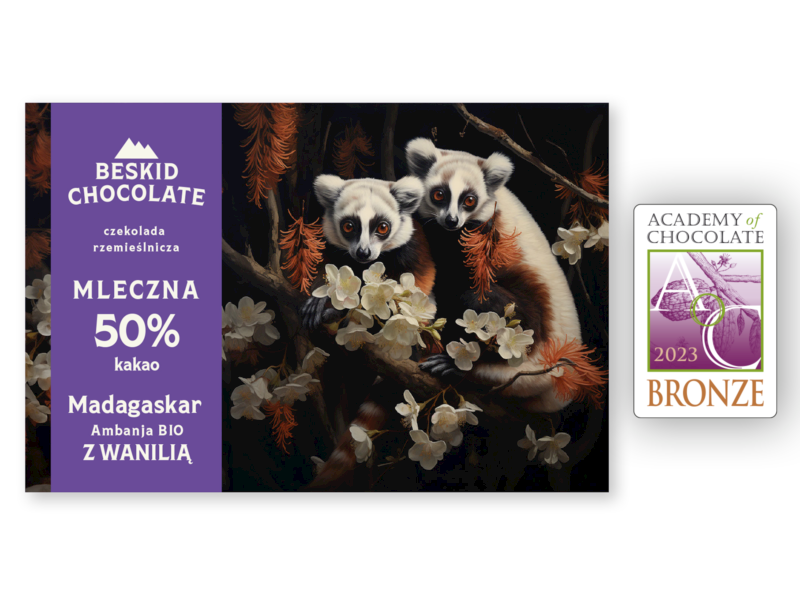 CZEKOLADA MLECZNA MADAGASCAR 50% WANILIA 70 G BESKID CHOCOLATE