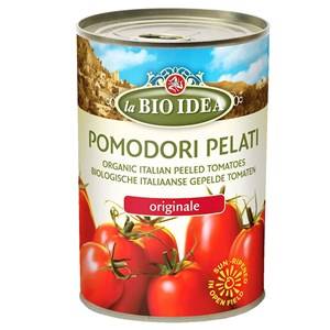 POMIDORY PELATI BEZ SKÓRY BIO 400 g (PUSZKA)  LA BIO IDEA