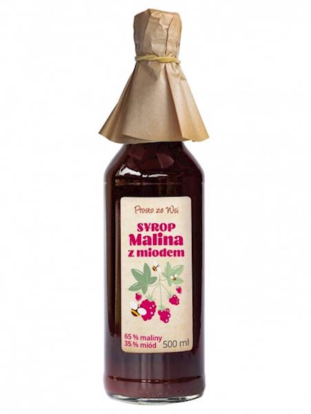 SYROP MALINA Z MIODEM 500 ML PROSTO ZE WSI